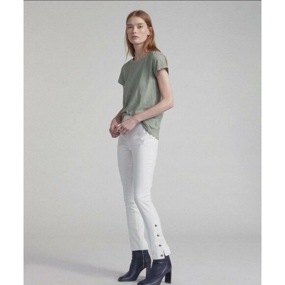 rag & bone NY simone snap pants iris White Women’s Size 6 made in USA - Picture 1 of 11